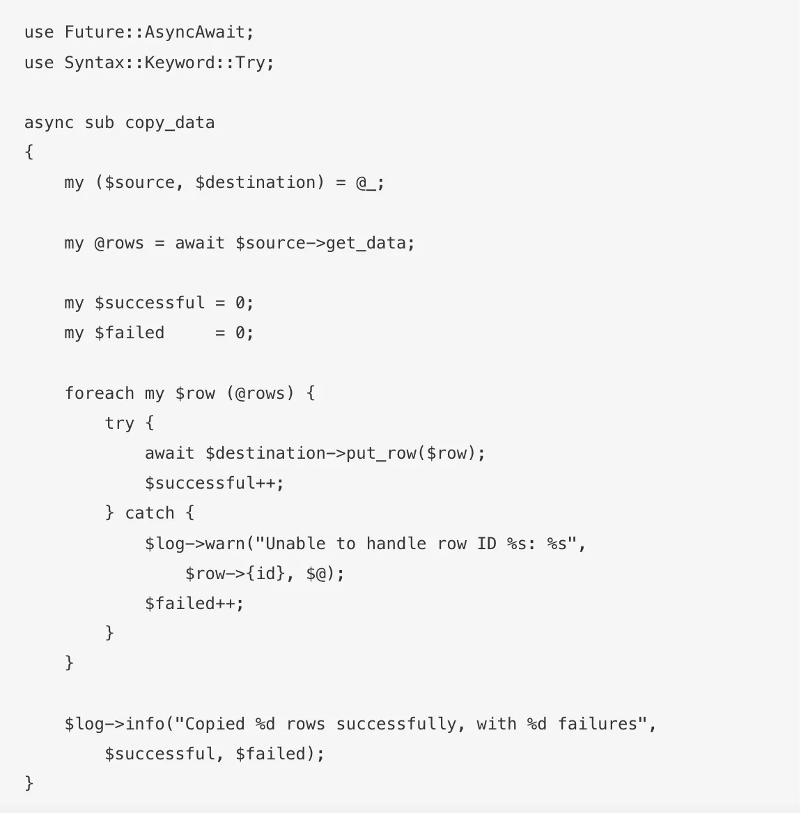 Example of Future Async Await code