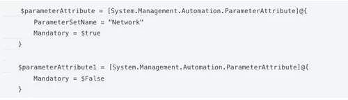 Code with parameter attribute