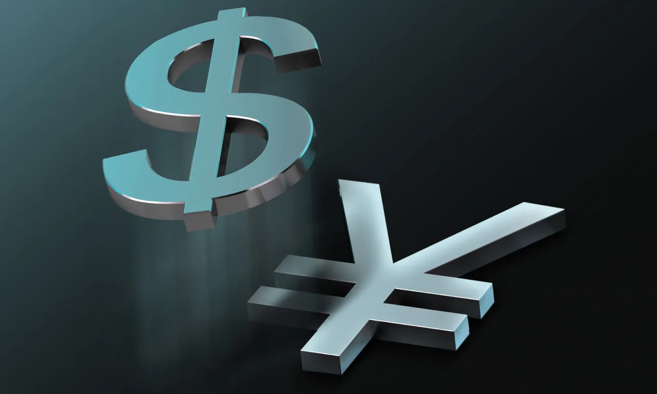 3 ডি ডলার এবং ইয়েন প্রতীক, বৈশ্বিক মুদ্রা ট্রেডিং এবং আর্থিক বাজারের মিথ