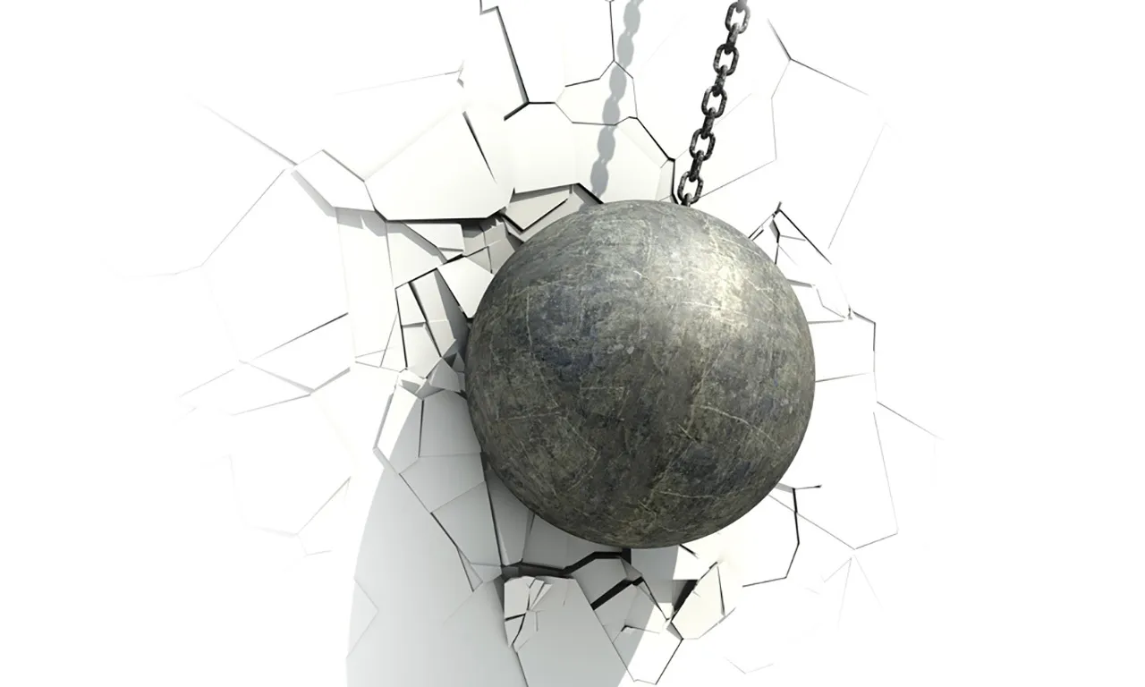 Walka z murami, symbolizująca wpływ dużych ruchów w świecie handlu.