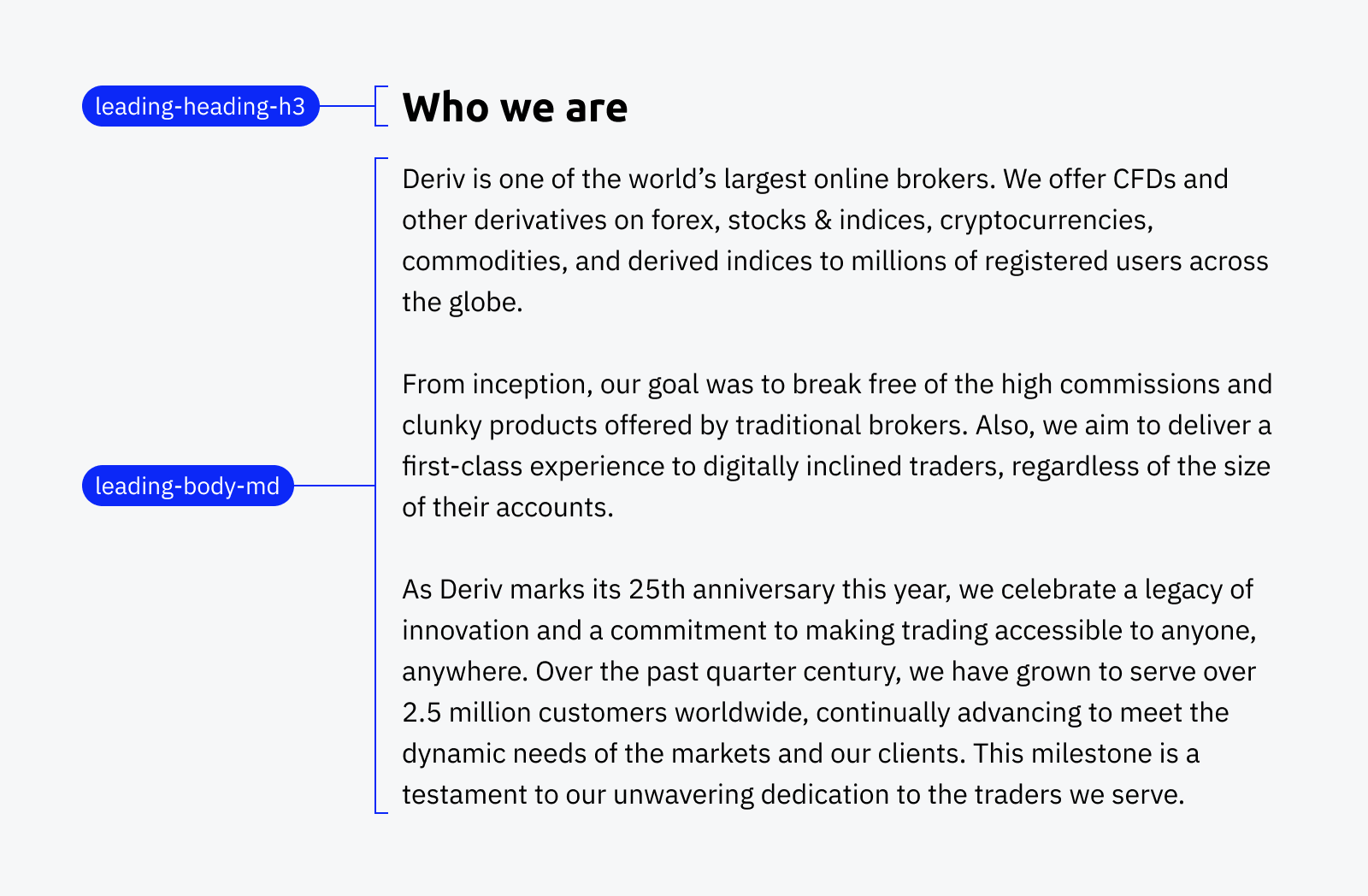 A screen showing line-height tokens on Quill