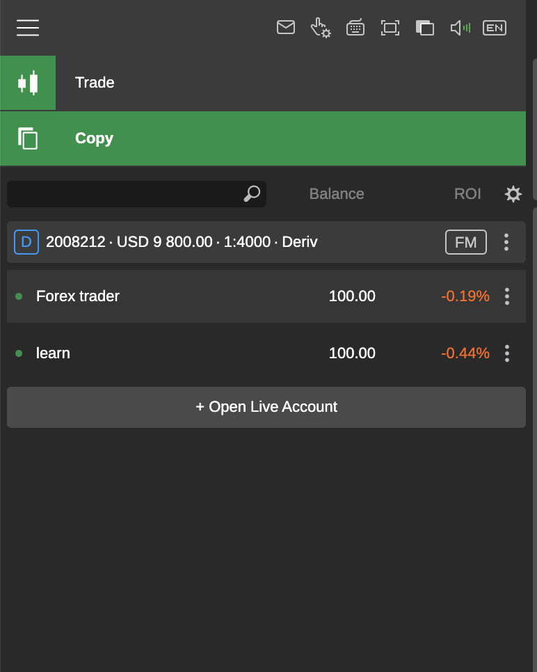 Tembelea kwenye orodha ya biashara za nakili zilizopo katika safu ya kushoto ndani ya tab ya Nakili