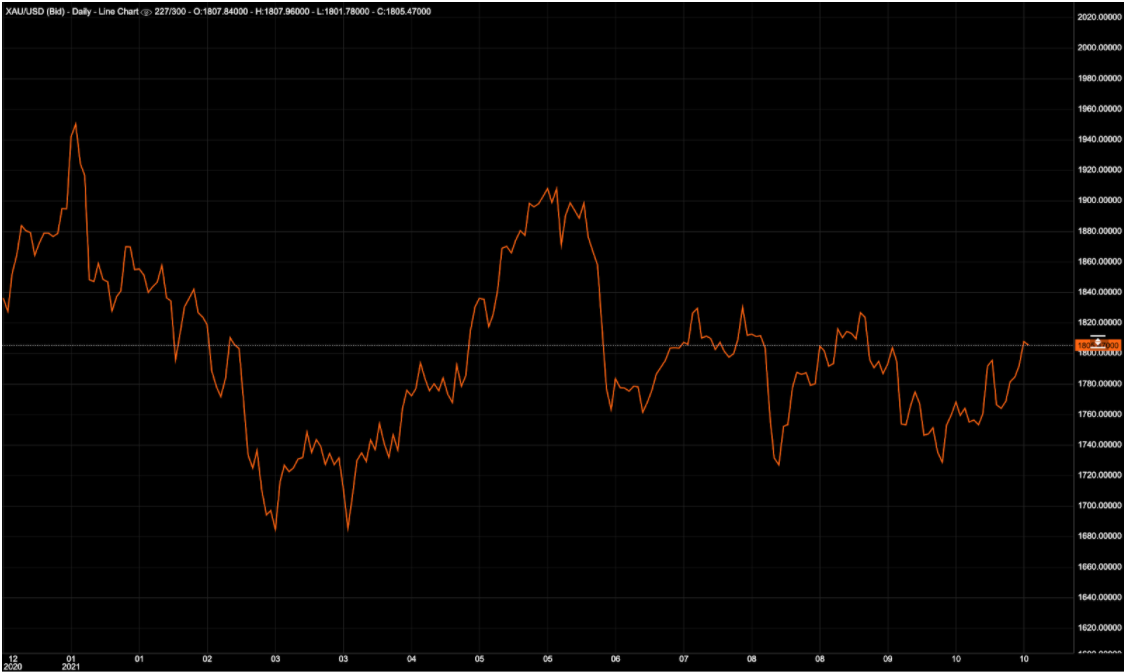 Deriv에서의 금 차트