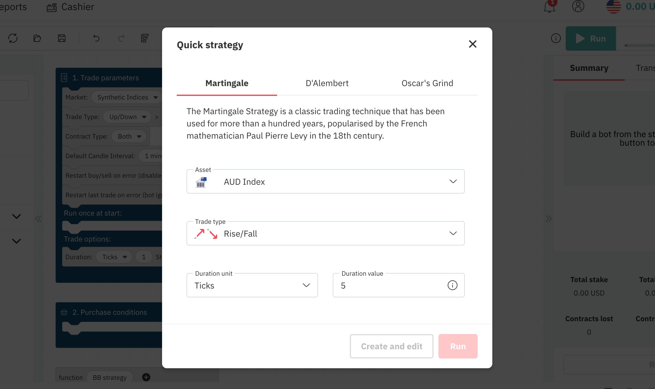 Fertige Handelsstrategie auf D Bot – Deriv's Trading Bot