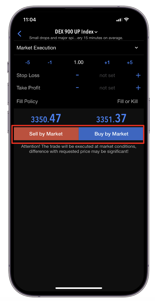 Deriv MT5 හි දර්ශකයක් මිලදී ගැනීම සහ විකිණීම